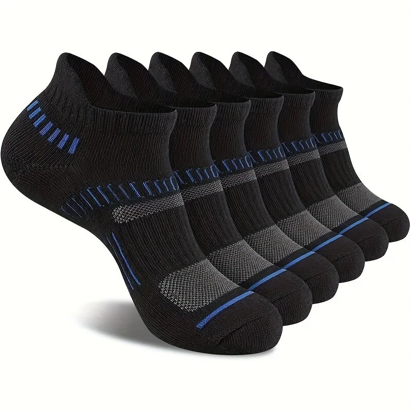 6 Pairs Men's Cotton Sports Ankle Socks Anti Odor Sweat Absorbent Breathable Outdoor Cycling Travel Athletic Short Socks Comfortable (image for) 6 Pairs Men's Cotton Sports Ankle Socks Anti Odor Sweat Absorbent Breathable Outdoor Cycling Travel Athletic Short Socks Comfortable